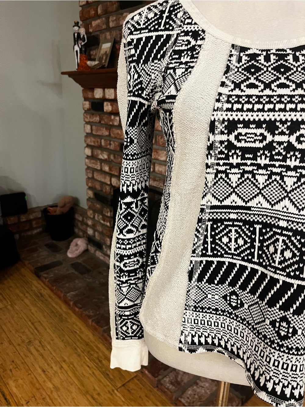 Anthropologie Lilka $98 Geo Jacquard Swing Sweater - Picture 4 of 9